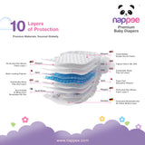 10 layers of protection in Nappee Premium Baby Diapers