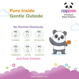 Nappee Premium Baby Diapers highlighting no harmful chemicals